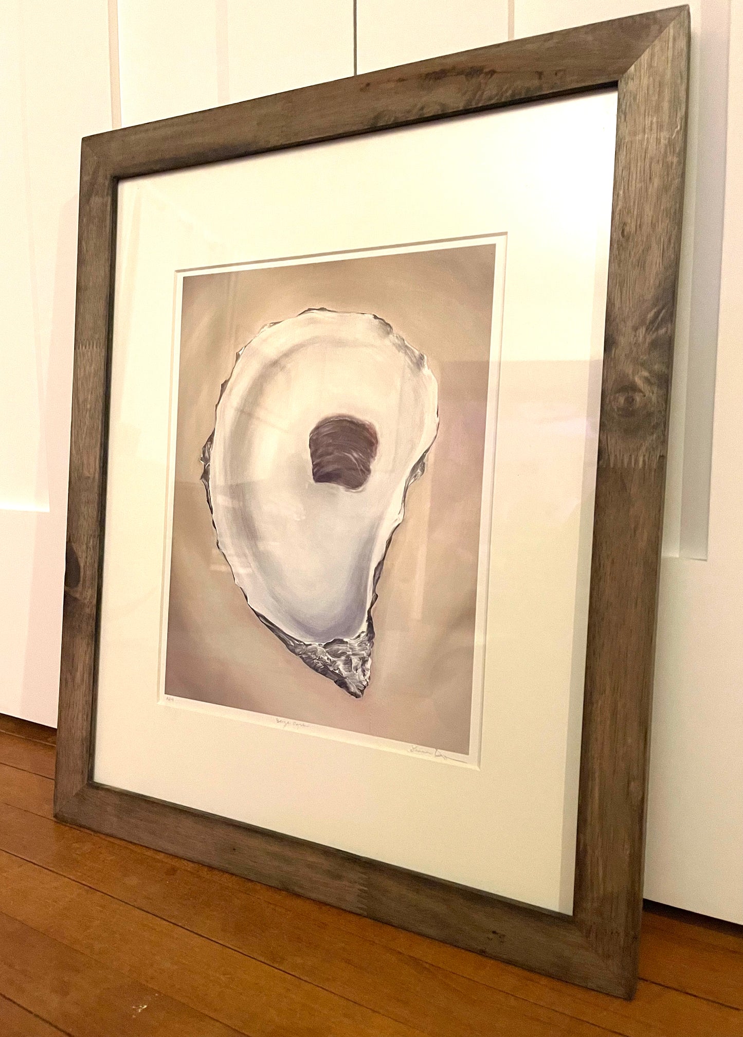 Oyster in Beige: Artist's Proof, Signed, Framed