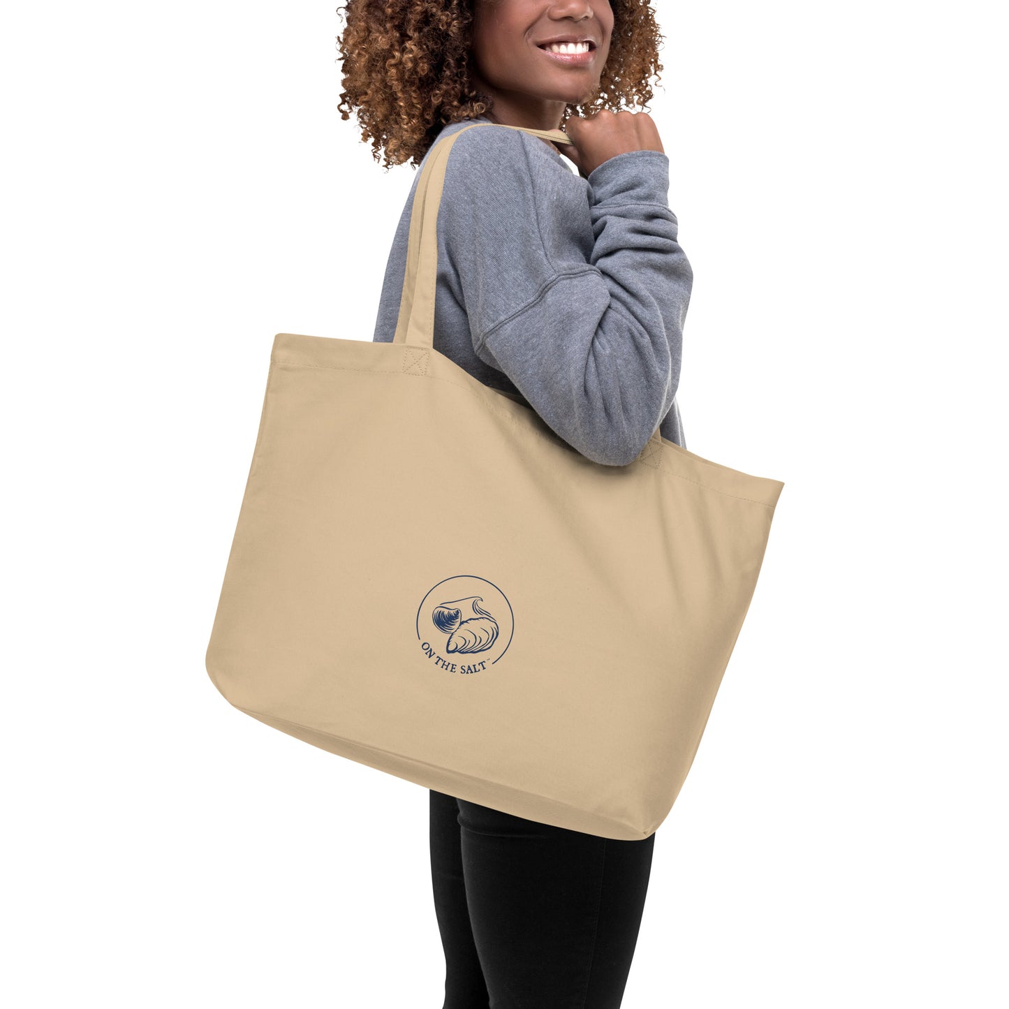 Oysters and Champagne Club: Large organic market tote bag