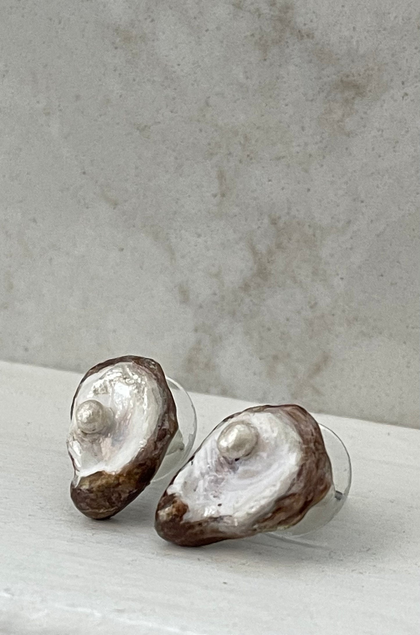 Oyster Shell and Pearl Earring