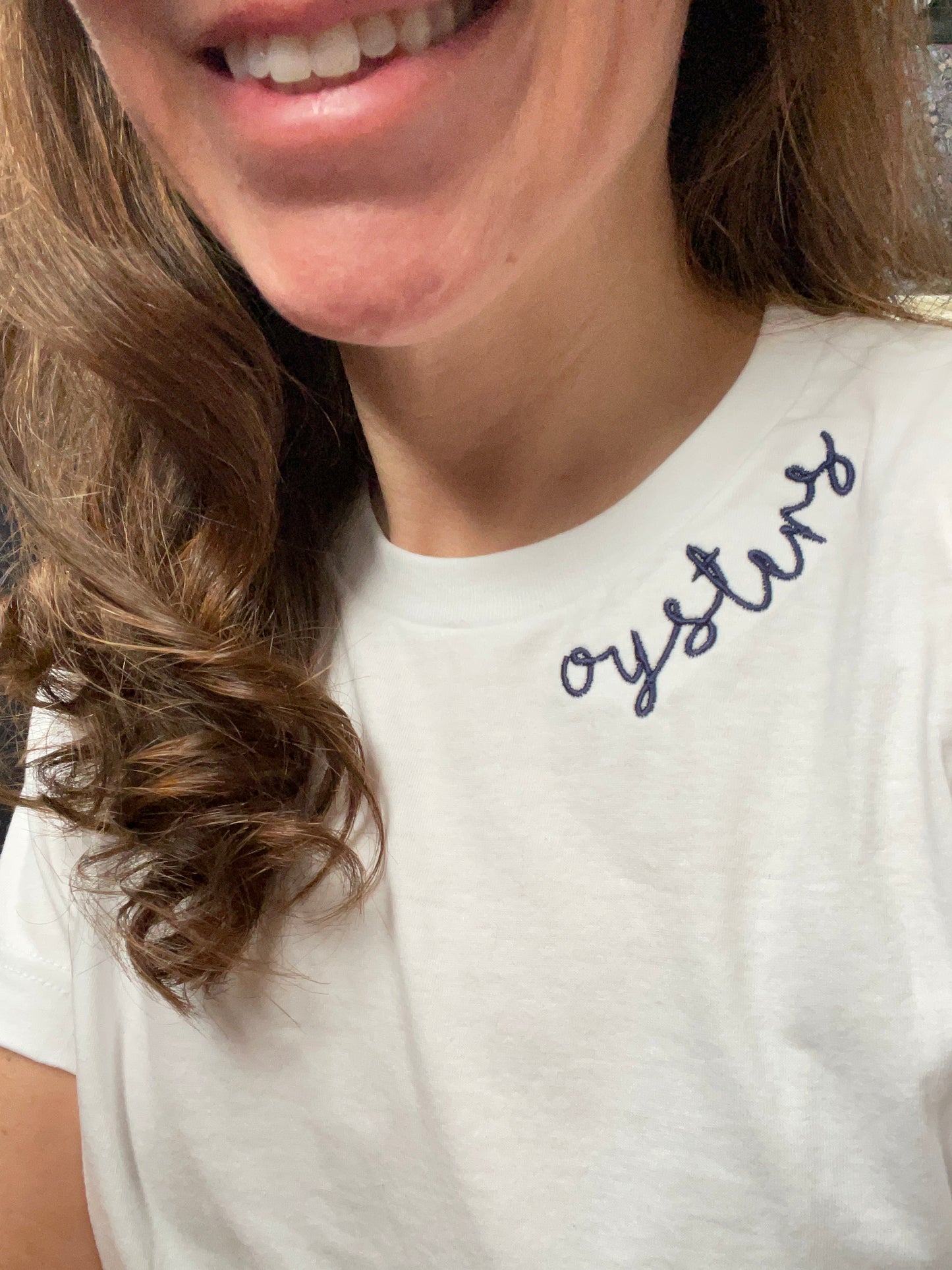 Collar Embroidery: Oyster Tee