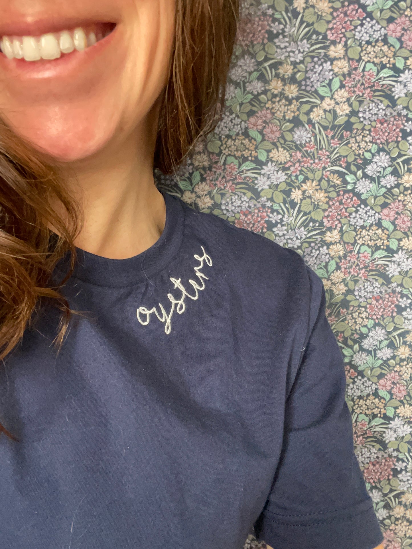 Collar Embroidery: Oyster Tee
